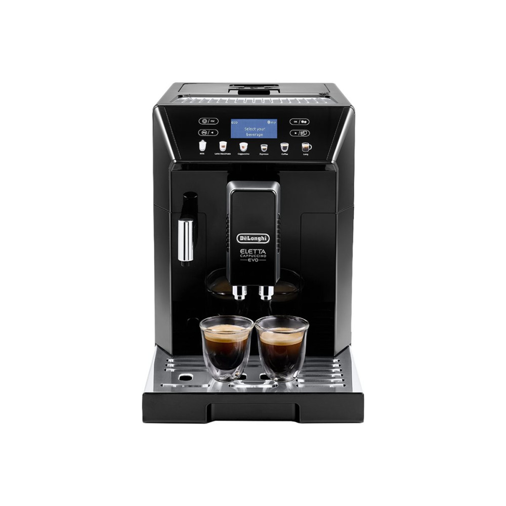 Produktbild för De'Longhi Eletta Cappuccino Evo ECAM46.860.B - automatisk kaffekokare med mjölkskummare - 15 bar - svart