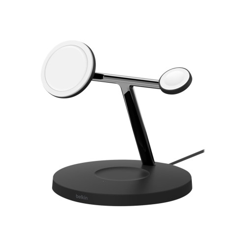 Belkin International Belkin BoostCharge Pro 3-in-1 trådlöst laddställ - magnetisk med Qi2 - + växelströmsadapter - 15 watt