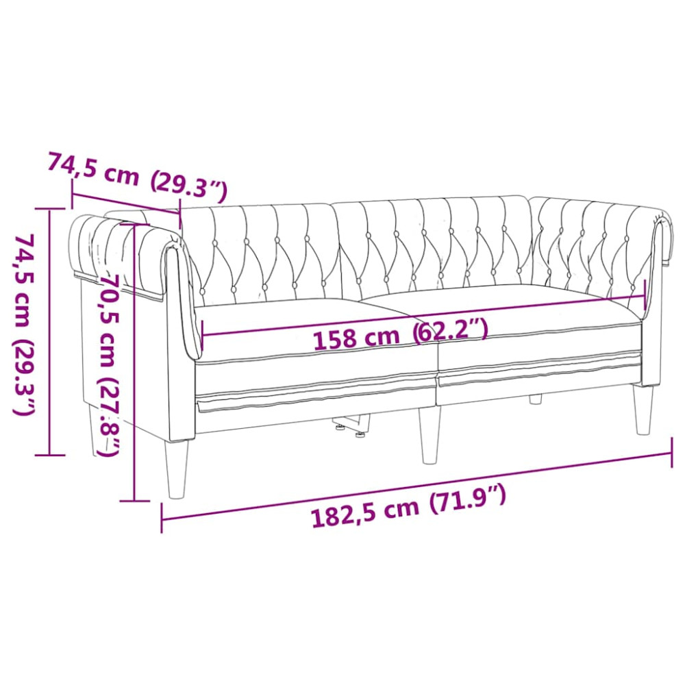 Produktbild för Vardagsrumsoffa 2 pcs Mörkgrå 201,5 x 74,5 x 74,5 cm tyg