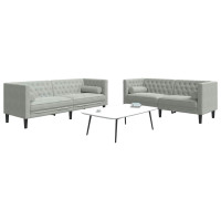 Produktbild för Vardagsrumsoffa 2 pcs Ljusgrå 194 x 74,5 x 70,5 cm Sammet
