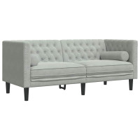 Produktbild för Vardagsrumsoffa 2 pcs Ljusgrå 194 x 74,5 x 70,5 cm Sammet