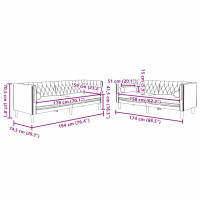 Produktbild för Vardagsrumsoffa 2 pcs Ljusgrå 194 x 74,5 x 70,5 cm Sammet