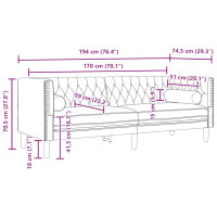 Produktbild för Vardagsrumsoffa 3 pcs Ljusgrå 194 x 74,5 x 70,5 cm Sammet