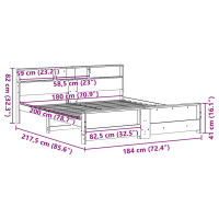 Produktbild för Sängram med huvudgavel Vaxbrun 180 x 200 cm Konstruerat trä