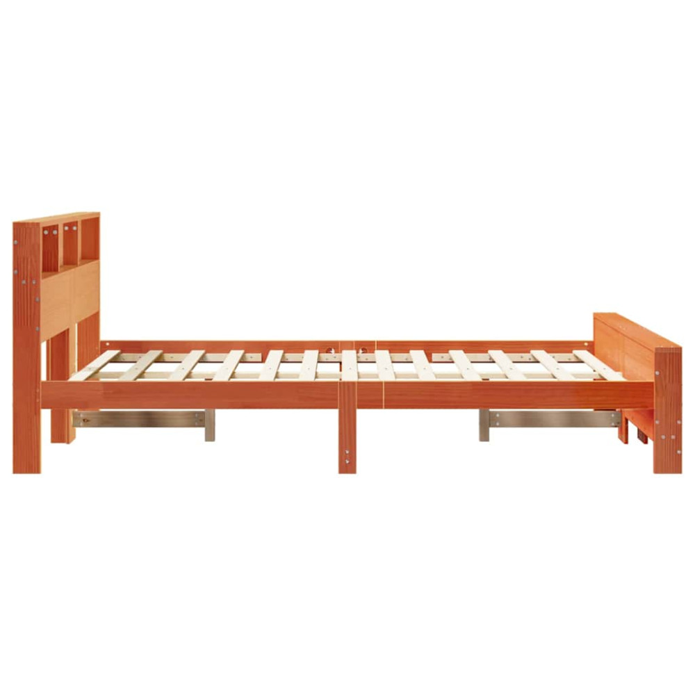 Produktbild för Sängram med huvudgavel Vaxbrun 160 x 200 cm Konstruerat trä