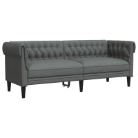 Produktbild för Soffa Mörkgrå 201,5 x 74,5 x 74,5 cm Polyester