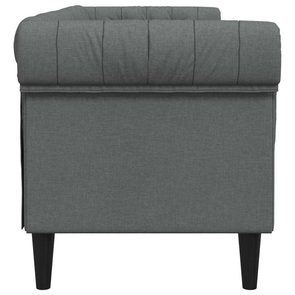 Produktbild för Soffa Mörkgrå 201,5 x 74,5 x 74,5 cm Polyester