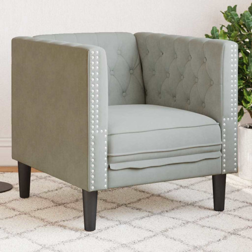 vidaXL Soffa Ljusgrå 74,5 x 71 x 70,5 cm Sammet