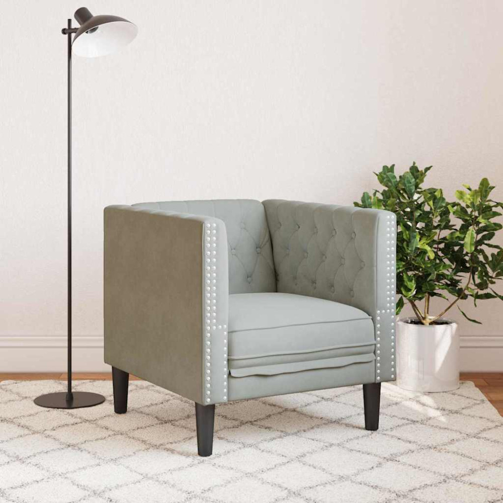 Produktbild för Soffa Ljusgrå 74,5 x 71 x 70,5 cm Sammet