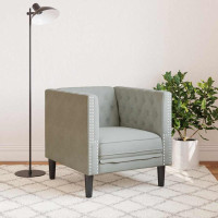 Produktbild för Soffa Ljusgrå 74,5 x 71 x 70,5 cm Sammet