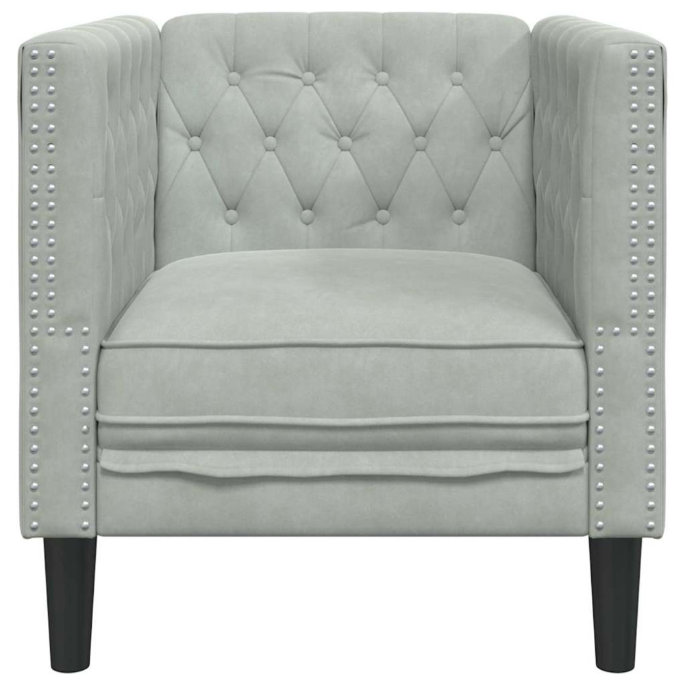 Produktbild för Soffa Ljusgrå 74,5 x 71 x 70,5 cm Sammet