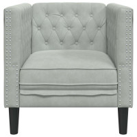 Produktbild för Soffa Ljusgrå 74,5 x 71 x 70,5 cm Sammet