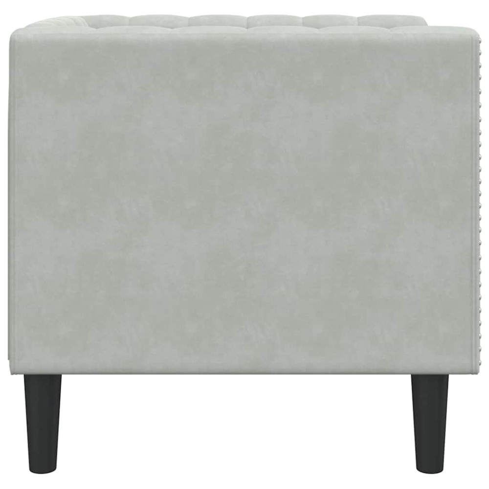 Produktbild för Soffa Ljusgrå 74,5 x 71 x 70,5 cm Sammet