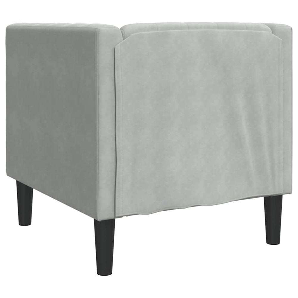 Produktbild för Soffa Ljusgrå 74,5 x 71 x 70,5 cm Sammet