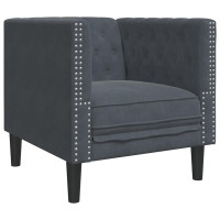 Produktbild för Soffa Mörkgrå 74,5 x 71 x 70,5 cm Sammet