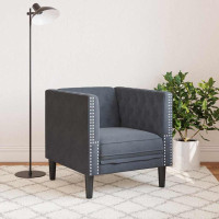 Produktbild för Soffa Mörkgrå 74,5 x 71 x 70,5 cm Sammet