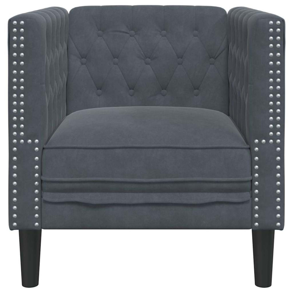 Produktbild för Soffa Mörkgrå 74,5 x 71 x 70,5 cm Sammet