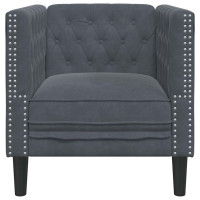 Produktbild för Soffa Mörkgrå 74,5 x 71 x 70,5 cm Sammet