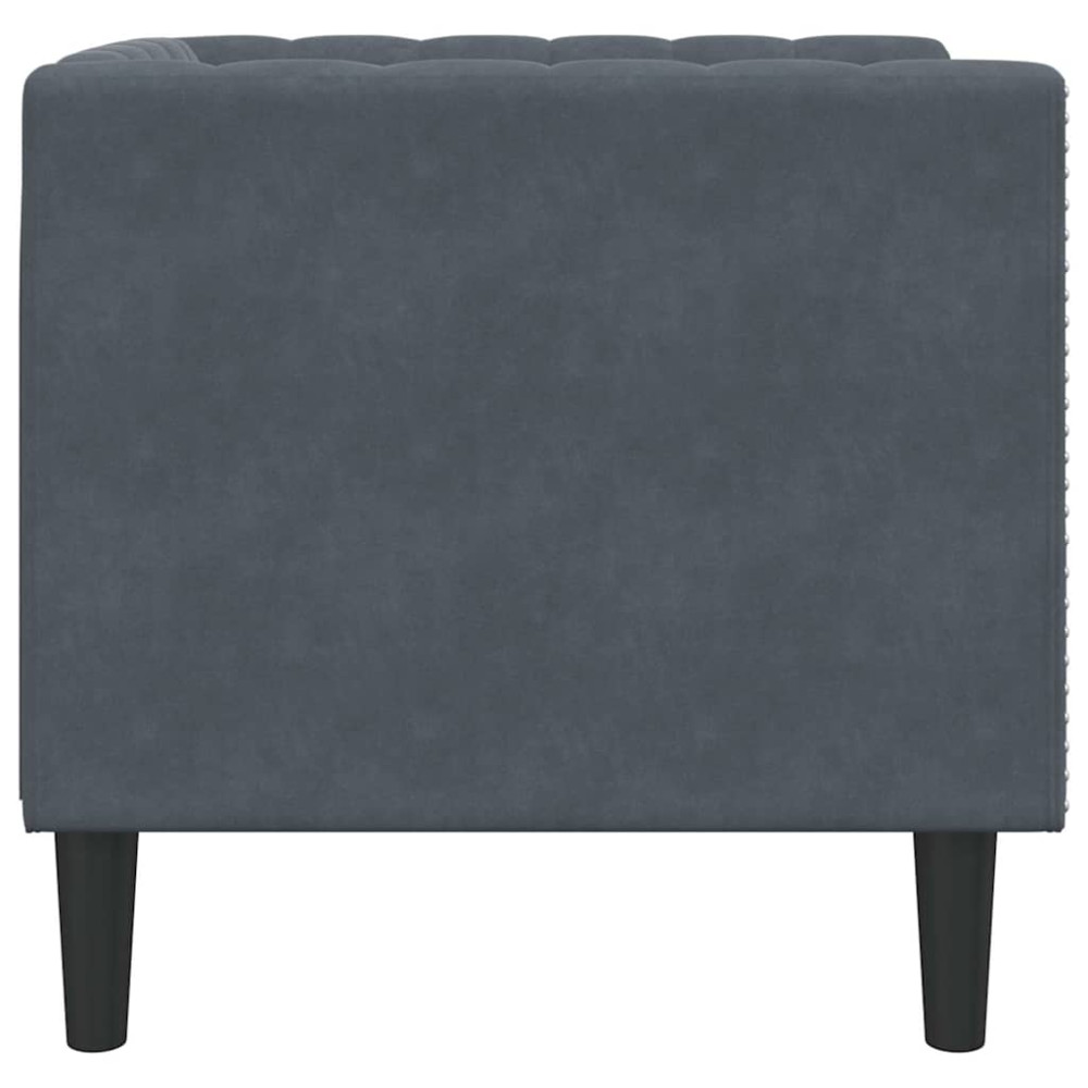 Produktbild för Soffa Mörkgrå 74,5 x 71 x 70,5 cm Sammet