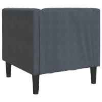 Produktbild för Soffa Mörkgrå 74,5 x 71 x 70,5 cm Sammet