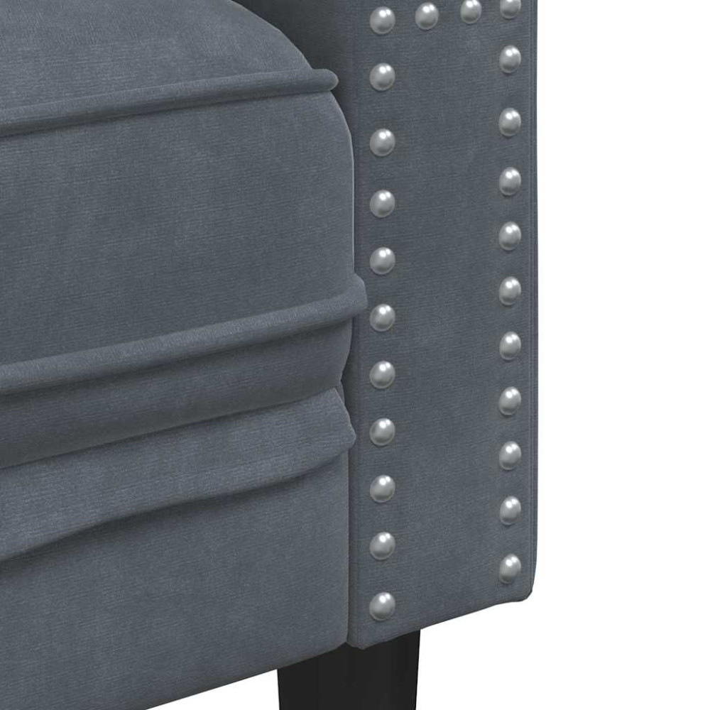 Produktbild för Soffa Mörkgrå 74,5 x 71 x 70,5 cm Sammet