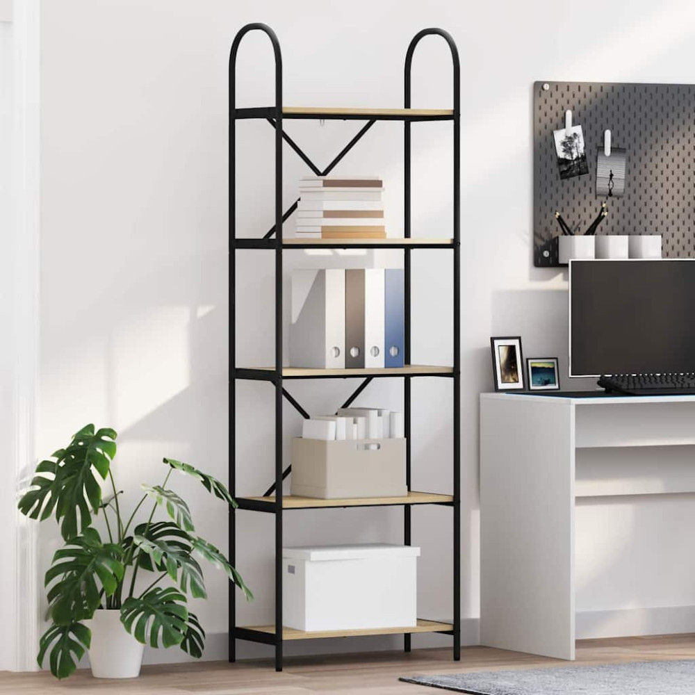 Produktbild för Hyllsystem Sonoma-ek 60 x 30 x 183 cm Konstruerat trä