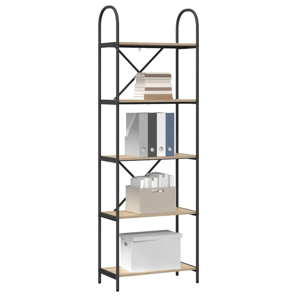 Produktbild för Hyllsystem Sonoma-ek 60 x 30 x 183 cm Konstruerat trä