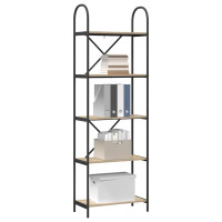 Produktbild för Hyllsystem Sonoma-ek 60 x 30 x 183 cm Konstruerat trä