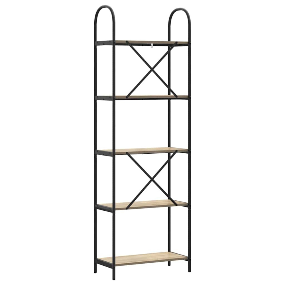 Produktbild för Hyllsystem Sonoma-ek 60 x 30 x 183 cm Konstruerat trä