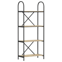 Produktbild för Hyllsystem Sonoma-ek 60 x 30 x 146 cm Konstruerat trä