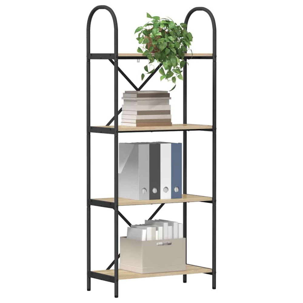 Produktbild för Hyllsystem Sonoma-ek 60 x 30 x 146 cm Konstruerat trä