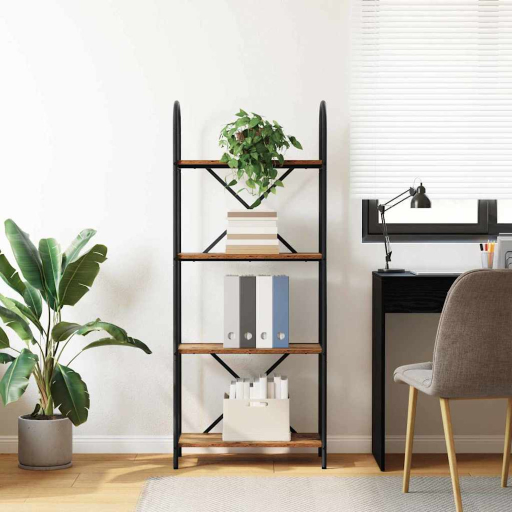 Produktbild för Hyllsystem Gammalt trä 60 x 30 x 146 cm Konstruerat trä