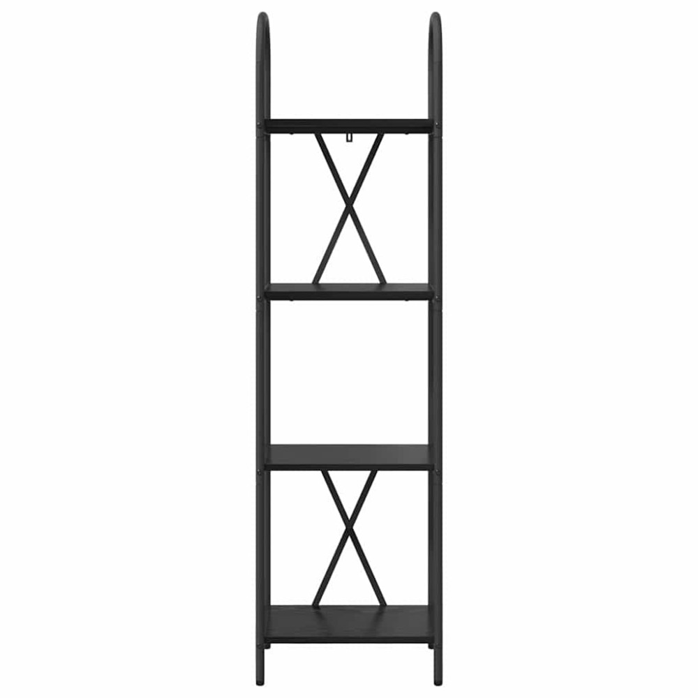 Produktbild för Hyllsystem Svart Ek 40 x 30 x 146 cm Konstruerat trä