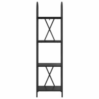 Produktbild för Hyllsystem Svart Ek 40 x 30 x 146 cm Konstruerat trä