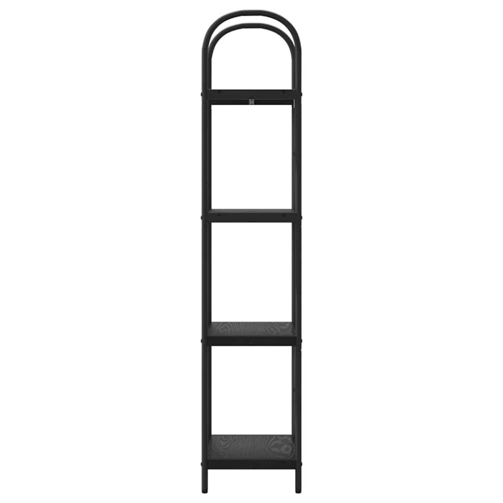 Produktbild för Hyllsystem Svart Ek 40 x 30 x 146 cm Konstruerat trä
