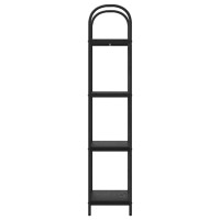Produktbild för Hyllsystem Svart Ek 40 x 30 x 146 cm Konstruerat trä
