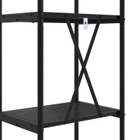 Produktbild för Hyllsystem Svart Ek 40 x 30 x 146 cm Konstruerat trä