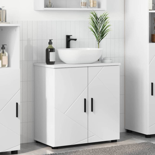 vidaXL Badrumsskåp Vit 61 x 35 x 64 cm Konstruerat trä & Metall