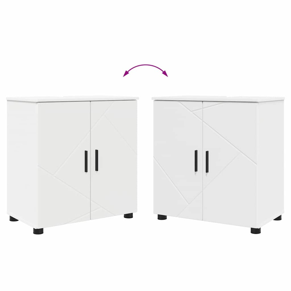 Produktbild för Badrumsskåp Vit 61 x 35 x 64 cm Konstruerat trä & Metall