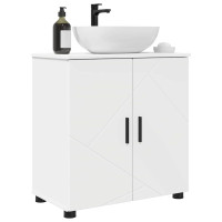 Produktbild för Badrumsskåp Vit 61 x 35 x 64 cm Konstruerat trä & Metall