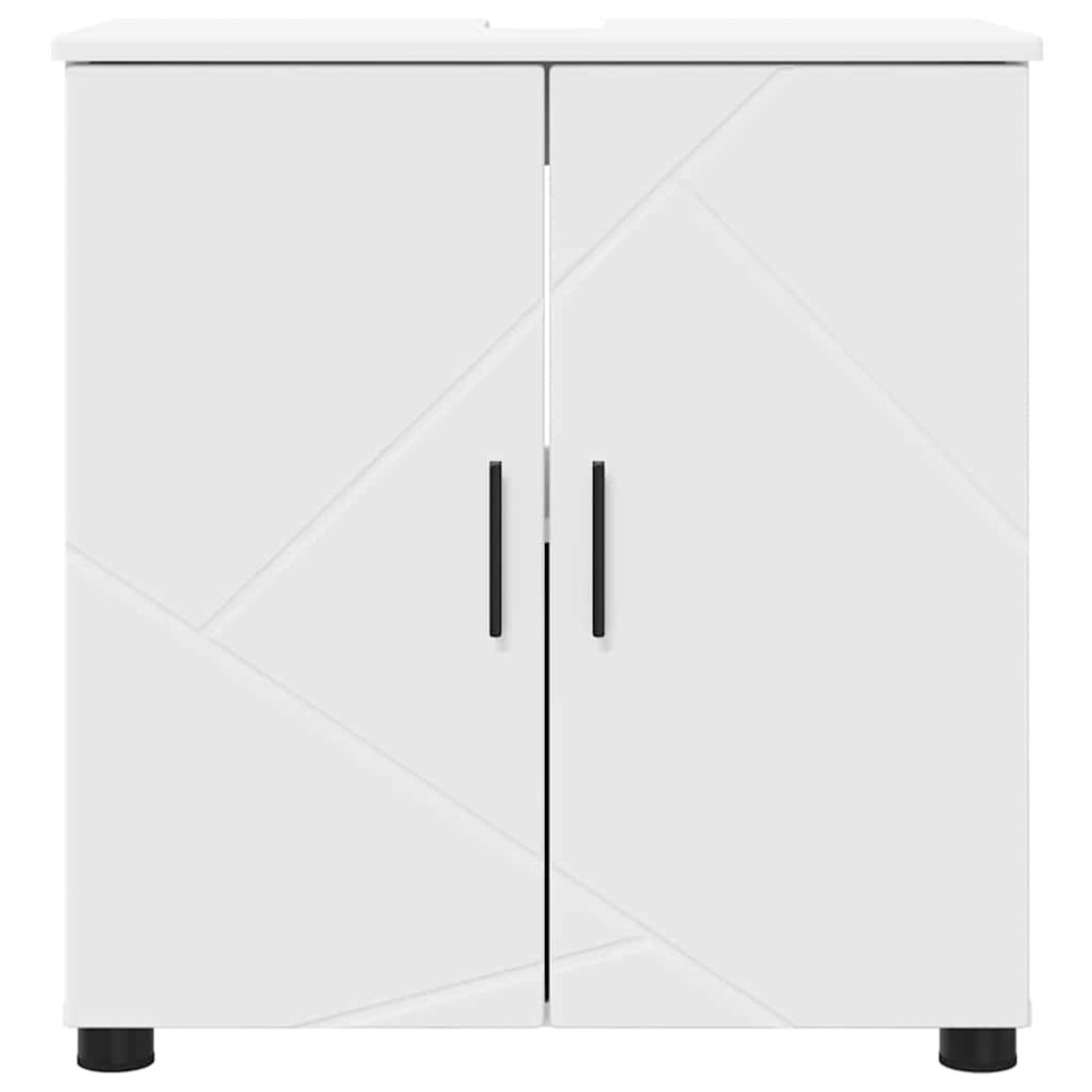 Produktbild för Badrumsskåp Vit 61 x 35 x 64 cm Konstruerat trä & Metall