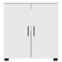 Produktbild för Badrumsskåp Vit 61 x 35 x 64 cm Konstruerat trä & Metall