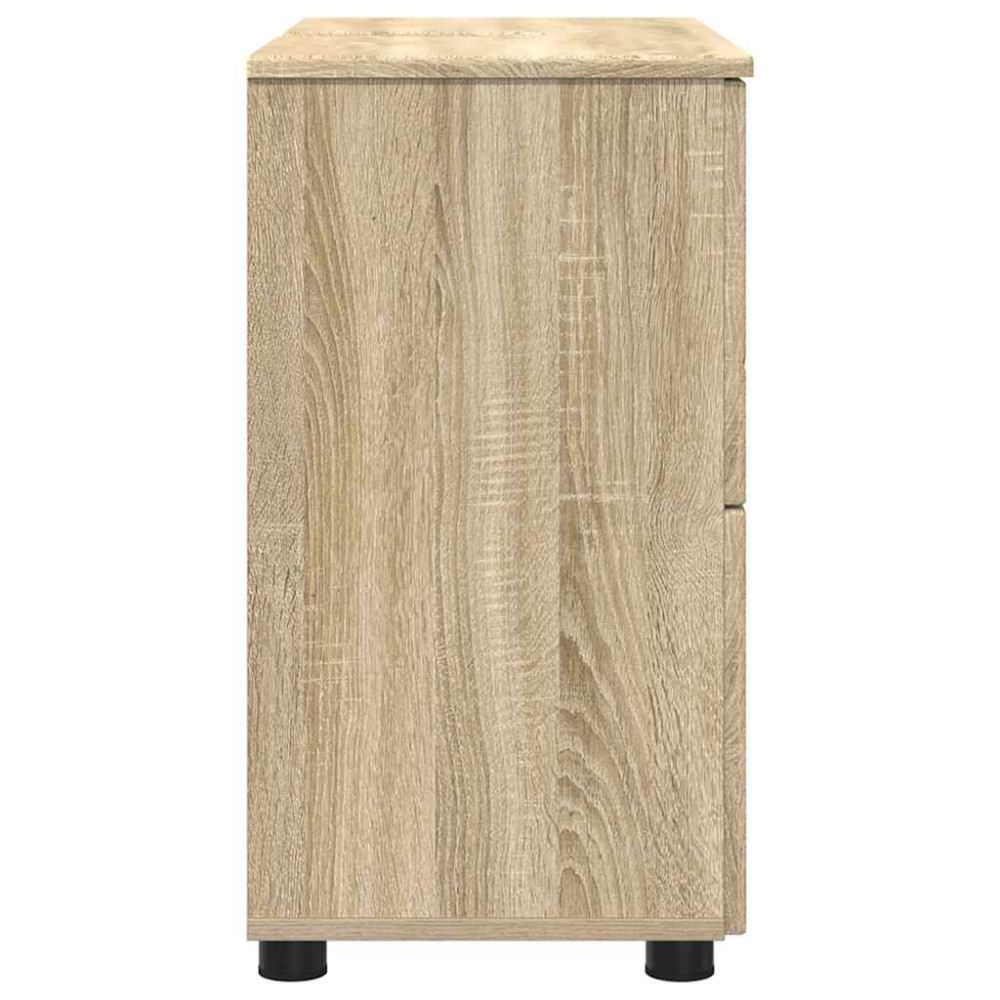 Produktbild för Badrumsskåp med låda med lagring Sonoma-ek 76,5 x 35 x 64 cm