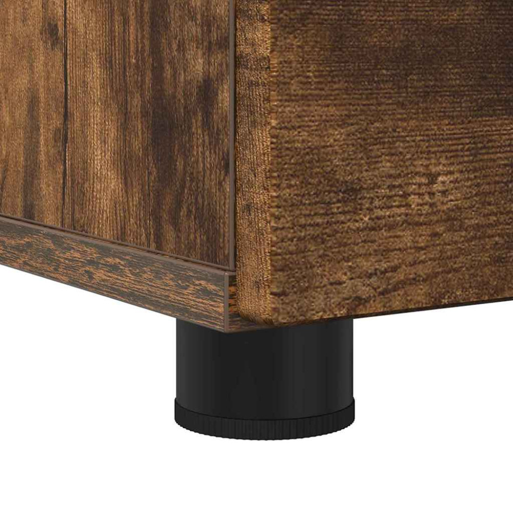Produktbild för Badrumsskåp Rökt ek 76,5 x 35 x 64 cm Konstruerat trä & Metall
