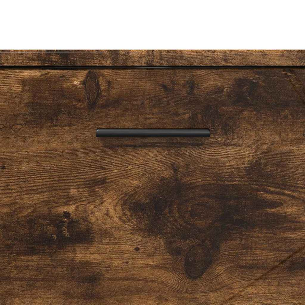 Produktbild för Badrumsskåp Rökt ek 76,5 x 35 x 64 cm Konstruerat trä & Metall