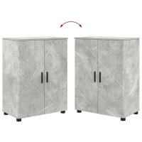 Produktbild för Badrumsskåp Betonggrå 60 x 35 x 80 cm Konstruerat trä, Metall