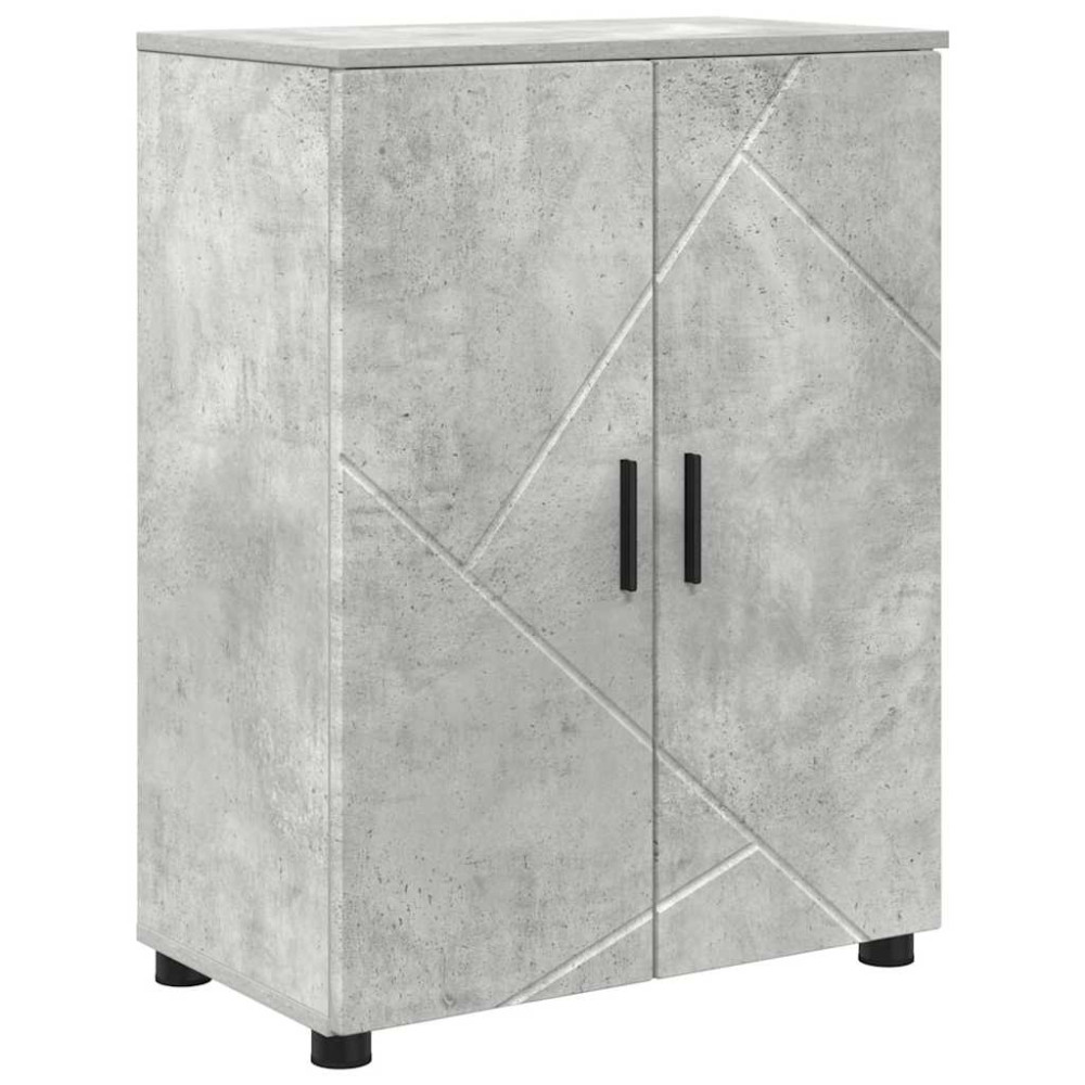Produktbild för Badrumsskåp Betonggrå 60 x 35 x 80 cm Konstruerat trä, Metall