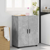 Produktbild för Badrumsskåp Betonggrå 60 x 35 x 80 cm Konstruerat trä, Metall