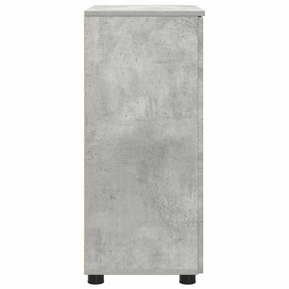 Produktbild för Badrumsskåp Betonggrå 60 x 35 x 80 cm Konstruerat trä, Metall