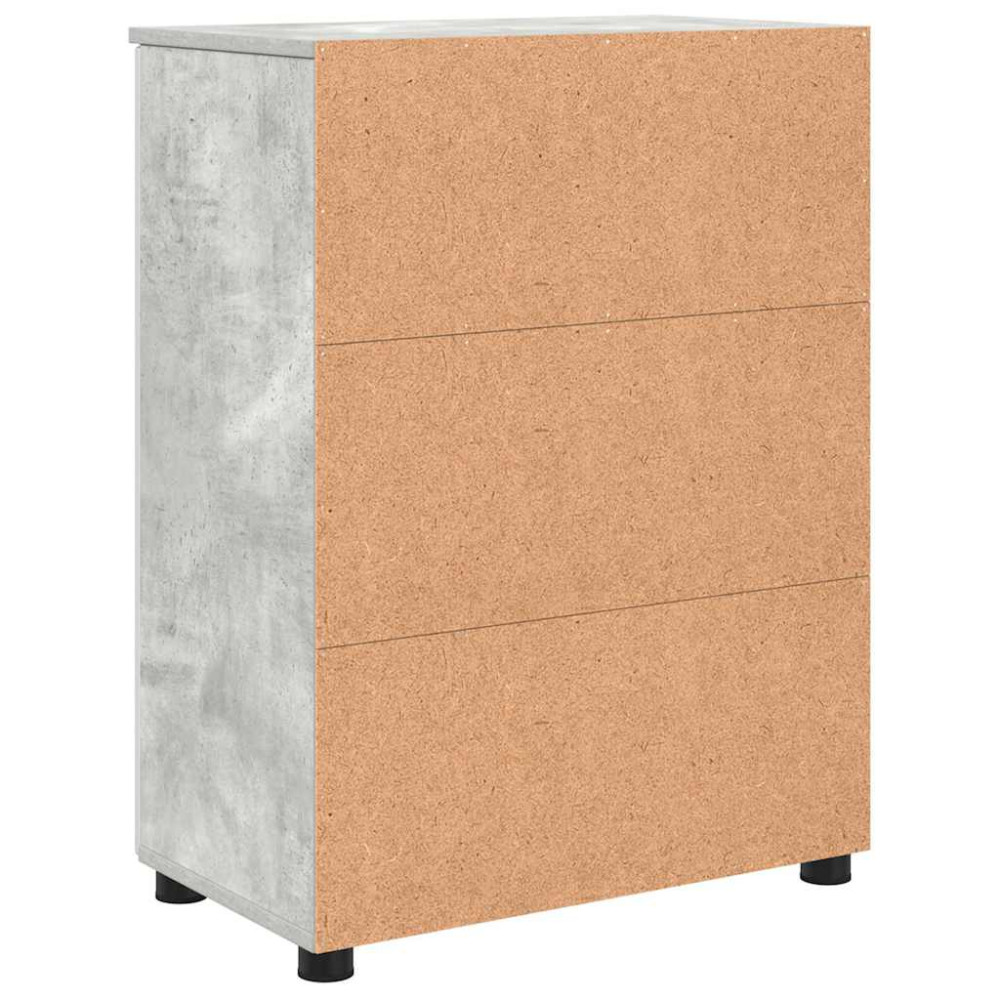 Produktbild för Badrumsskåp Betonggrå 60 x 35 x 80 cm Konstruerat trä, Metall